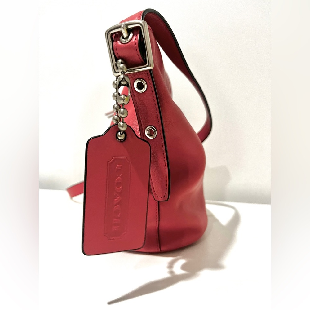 Authentic Light Raspberry Red Coach Soft Calf Lea… - image 1